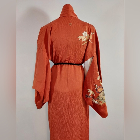 Vintage silk Kimono 40s 50s robe dressing gown or swim lingerie cover up - Picture 4 of 9